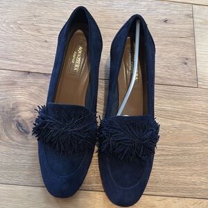 Aquazurra blue suede heels